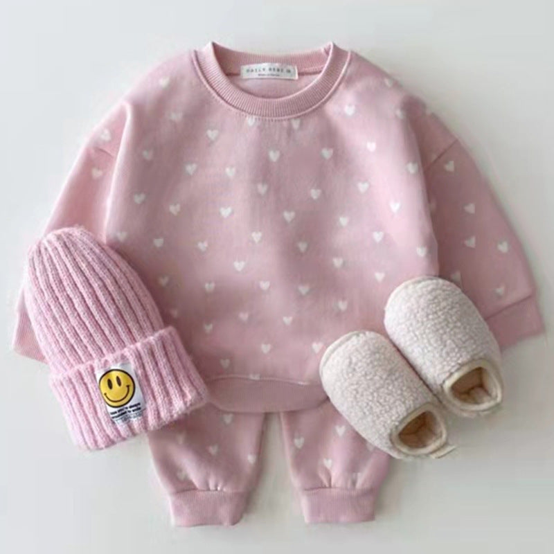 Baby and toddler set versatile women's baby hoodie pants