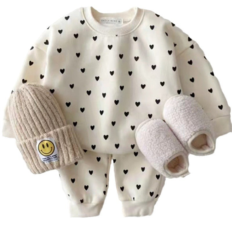 Baby and toddler set versatile women's baby hoodie pants