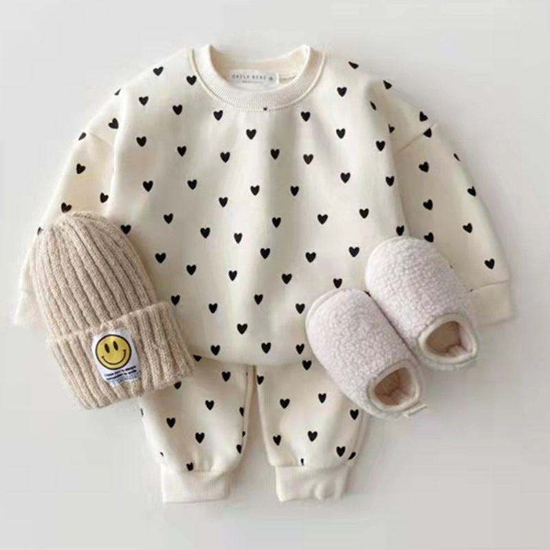 Baby and toddler set versatile women's baby hoodie pants
