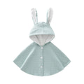 Children's Cloak with Bunny Ears, Cute Baby Poncho, Adorable Girls' Shawl, Toddler Outerwear Coat