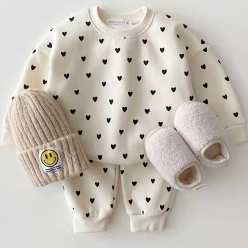 Baby and toddler set versatile women's baby hoodie pants