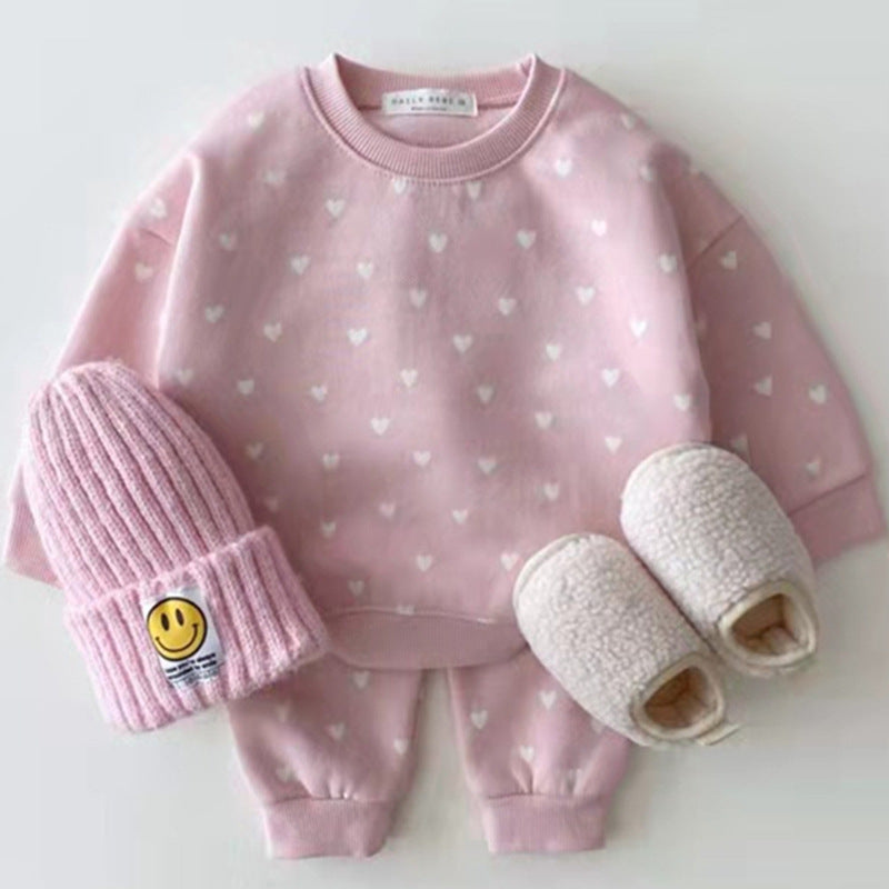 Baby and toddler set versatile women's baby hoodie pants